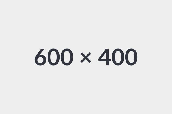 A rectangle with the text "600 x 400"