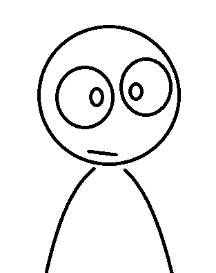 A simple geometric drawing of a person